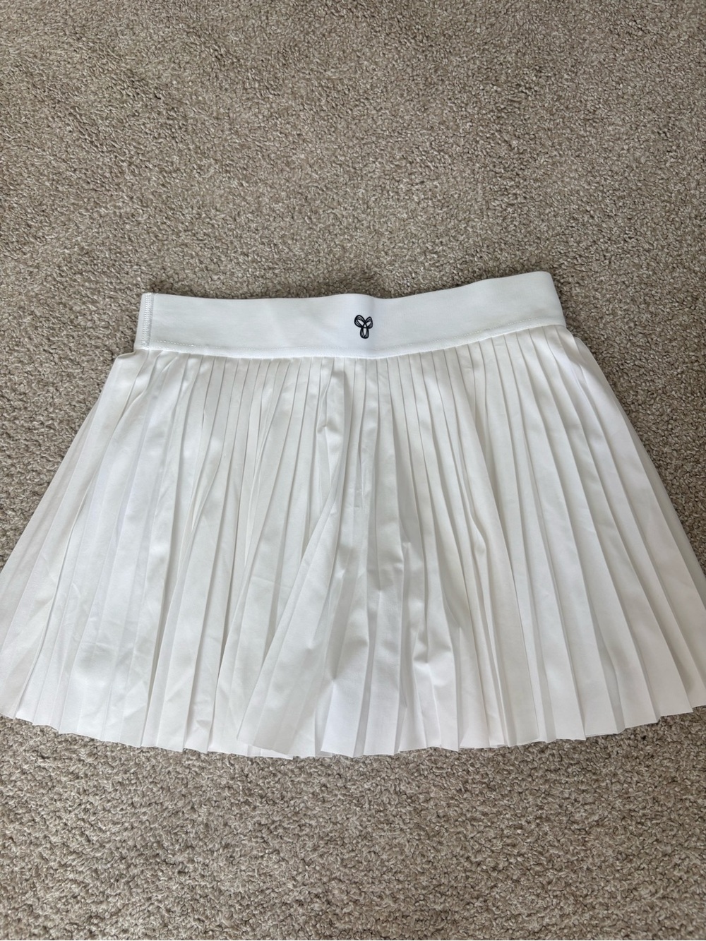 TNA White Pleated Skater Tennis Skirt with Subtle Logo